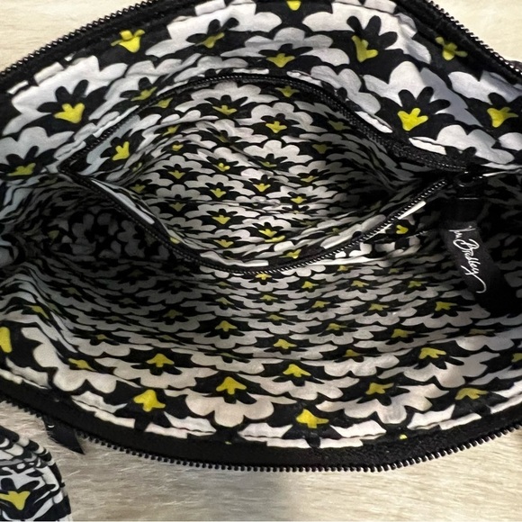 Vera Bradley Black & White with Yellow accents Little Hipster Crossbody Bag - Picture 11 of 14